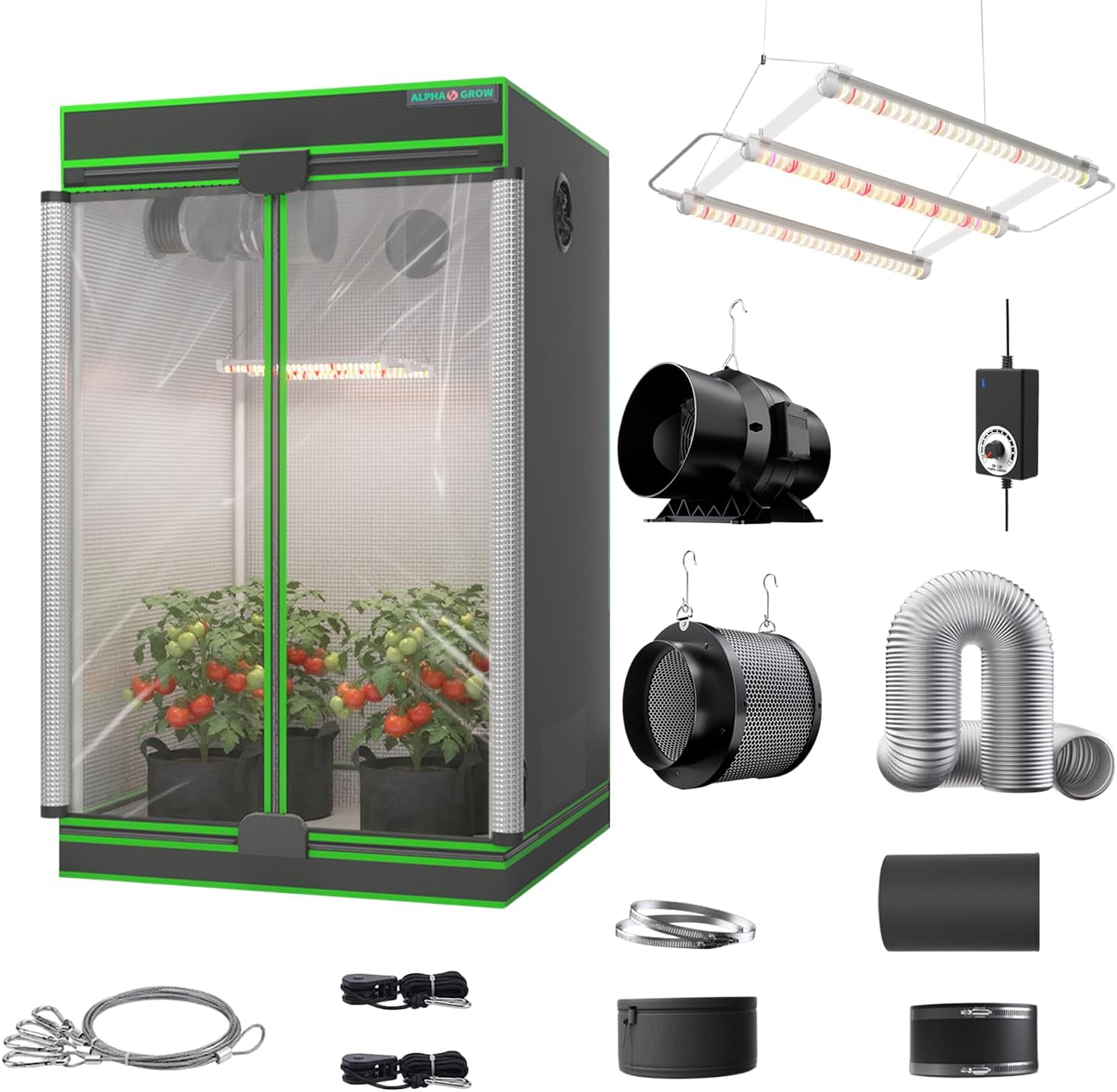 Carbon Filter Grow 6 Inch - مجموعة كاملة لخيمة الزراعة الداخلية 4x4،