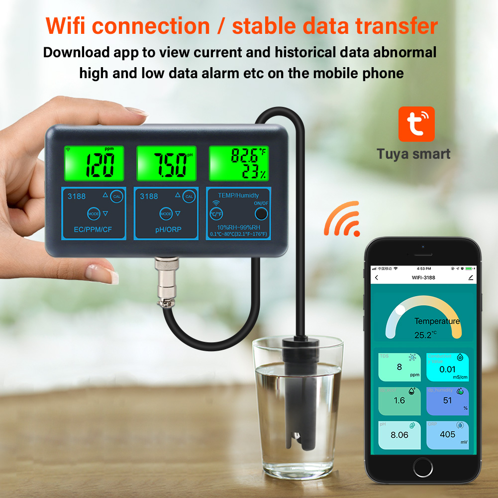 واي فاي مقياس درجة الحموضة درج - مراجعة Ph Ec Meter Hydroponic وسعره