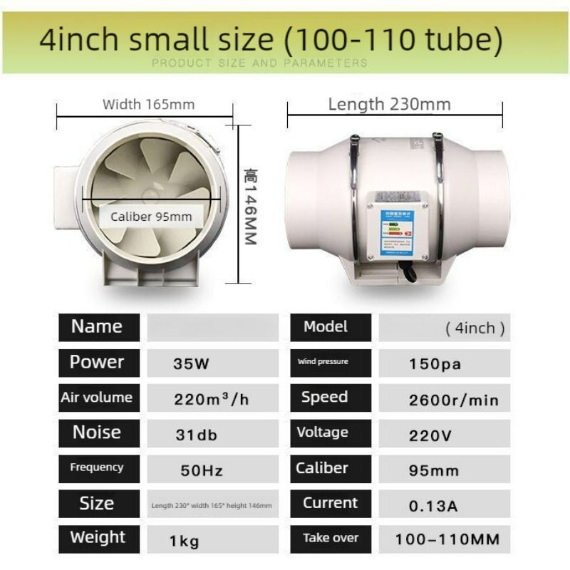 مروحة أنبوبية للتهوية والعادم  - مراجعة Inline Duct Fan 8 Inch وسعره