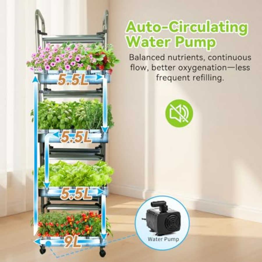نظام زراعة مائية داخلي: حديقة  - مراجعة Hydroponic Tower Garden وسعره